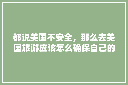都说美国不安全，那么去美国旅游应该怎么确保自己的安全「美国国内旅游攻略大全集最新」