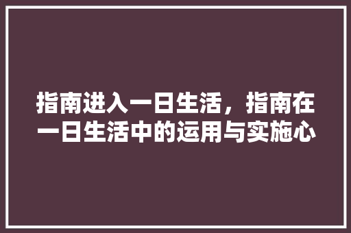 指南进入一日生活，指南在一日生活中的运用与实施心得体会。