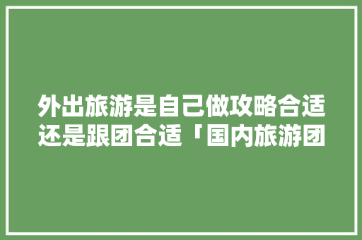 外出旅游是自己做攻略合适还是跟团合适「国内旅游团攻略图片欣赏大全」