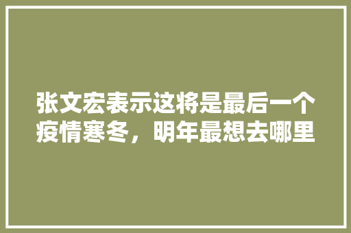 张文宏表示这将是最后一个疫情寒冬，明年最想去哪里玩「疫情下国内旅游攻略现状调查」