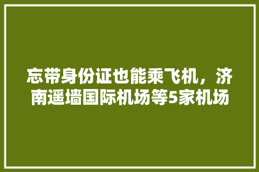 忘带身份证也能乘飞机，济南遥墙国际机场等5家机场本月即可实现, 你怎么看「济南机场有什么好玩的地方」 忘带身份证也能乘飞机，济南遥墙国际机场等5家机场本月即可实现, 你怎么看「济南机场有什么好玩的地方」 美食食谱