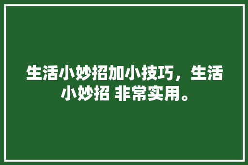生活小妙招加小技巧，生活小妙招 非常实用。 生活小妙招加小技巧，生活小妙招 非常实用。 生活技巧
