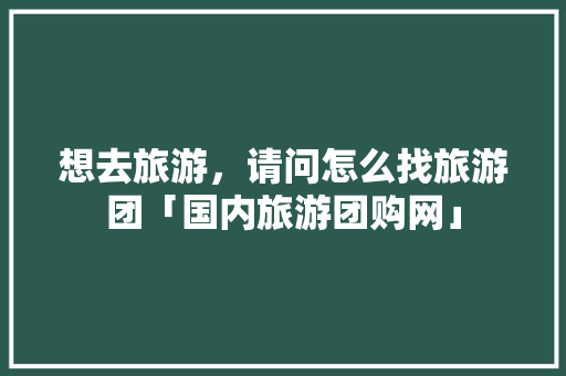 想去旅游，请问怎么找旅游团「国内旅游团购网」