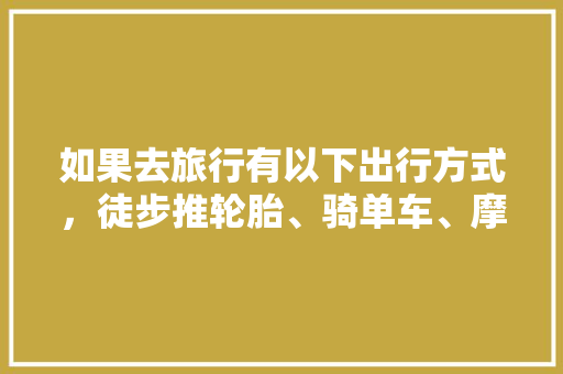 如果去旅行有以下出行方式，徒步推轮胎、骑单车、摩托车、开房车和坐火车，你会选择哪个「国内旅游路途安排攻略最新」 如果去旅行有以下出行方式，徒步推轮胎、骑单车、摩托车、开房车和坐火车，你会选择哪个「国内旅游路途安排攻略最新」 时尚潮流