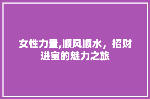 女性力量,顺风顺水，招财进宝的魅力之旅 旅游指南