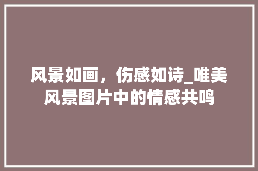 风景如画，伤感如诗_唯美风景图片中的情感共鸣 生活技巧