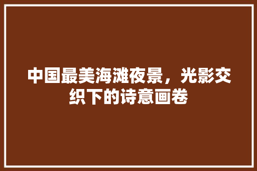 中国最美海滩夜景，光影交织下的诗意画卷 家庭生活