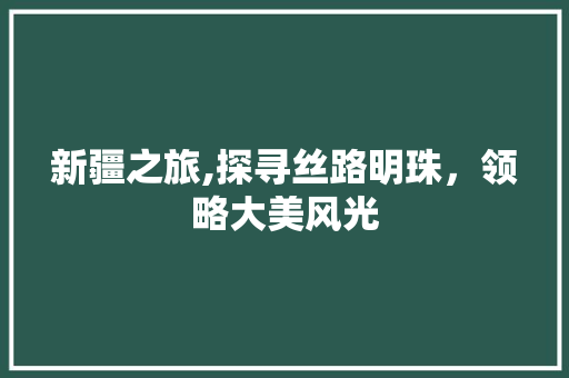 新疆之旅,探寻丝路明珠,领略大美风光 家庭生活 新疆之旅,探寻丝路明珠,领略大美风光 家庭生活