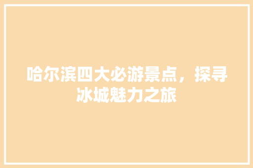 哈尔滨四大必游景点，探寻冰城魅力之旅 时尚潮流