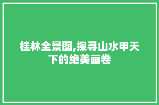 桂林全景图,探寻山水甲天下的绝美画卷 生活技巧