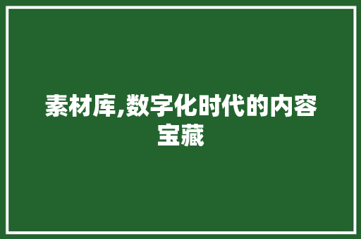 素材库,数字化时代的内容宝藏 家庭生活